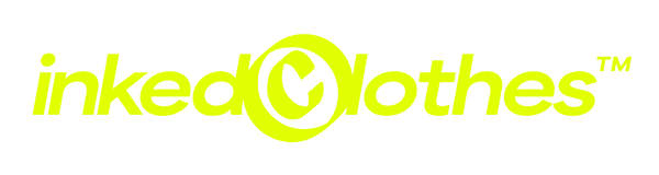 Yellow 'inked clothes' logo on a white background